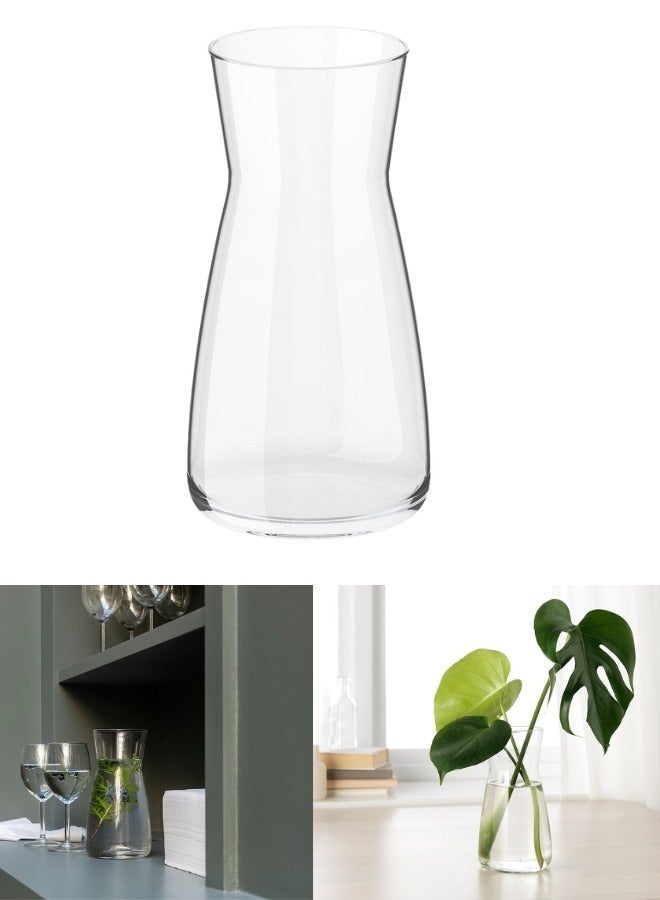 أيكيا مزهرية زجاجية بسعة 1.0 لتر – مزهرية أنيقة وشفافة للزهور الطازجة أو الصناعية، لتنسيق الزهور، قطعة مركزية على المائدة، للمطبخ، غرفة المعيشة، غرفة النوم، المكتب، الحفلات، الأعراس، ديكور منزلي عصري وبسيط، مزهرية أنيقة للمنزل والمكتب والفعاليات-شفاف - Image 3